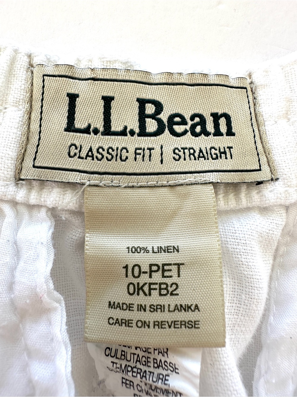 L.L. Bean White Linen Blend Capri Pants - Classic Straight Fit, 💯 Linen, Petite - Picture 12 of 13